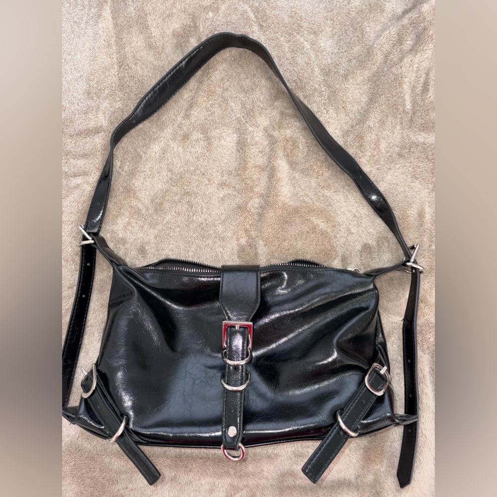 Princess Polly Stylish Faux Black Leather Bag
